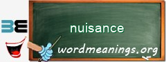 WordMeaning blackboard for nuisance